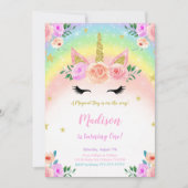 Uitnodiging Unicorn Party (Voorkant)