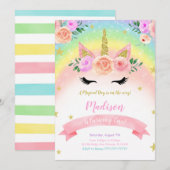 Uitnodiging Unicorn Party (Voorkant / Achterkant)