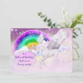 Uitnodiging Unicorn Party (Staand voorkant)