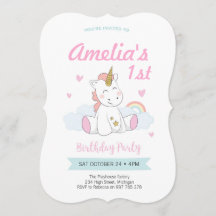 Uitnodiging Unicorn Party, Eerste verjaardag