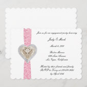 Uitnodiging Unicorn Pink Lace Engagement Party (Voorkant / Achterkant)