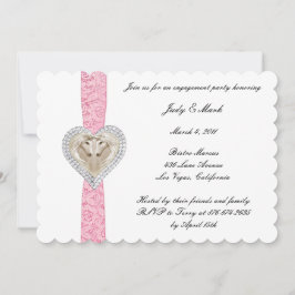 Uitnodiging Unicorn Pink Lace Engagement Party