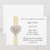 Uitnodiging Unicorn Yellow Lace Engagement Party (Voorkant / Achterkant)