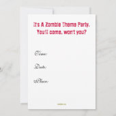 Uitnodiging  Union Jack Zombie Theme Party (Achterkant)