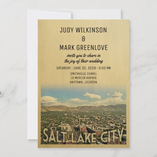 Uitnodiging Utah voor weddenschappen bij het Salt  (Voorkant)