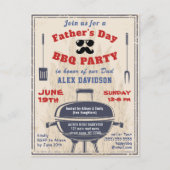 Uitnodiging Vaderdag Foto Vintage BBQ-feest (Voorkant)
