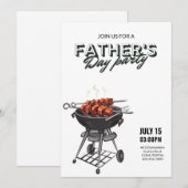 Uitnodiging Vaderdag Grillfeest, BBQ-feest (Voorkant / Achterkant)