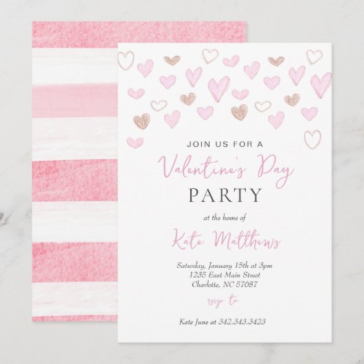 Uitnodiging Valentijnsdag Dansfeest (Voorkant / Achterkant)