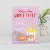 Uitnodiging Valentijnsdag Movie Party (Staand voorkant)