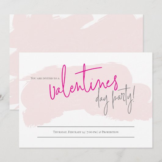 Uitnodiging Valentijnse partij | VALENTIJNSDAG (Voorkant / Achterkant)