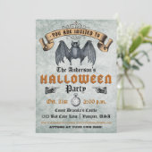 uitnodiging Vampire Bat Halloween (Staand voorkant)