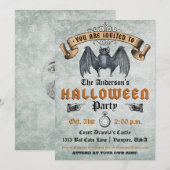 uitnodiging Vampire Bat Halloween (Voorkant / Achterkant)