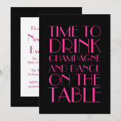 Uitnodiging van 1920 in Fuchsia tijdens het nieuwj (Voorkant / Achterkant)