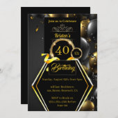  uitnodiging van 40e verjaardag (Voorkant / Achterkant)