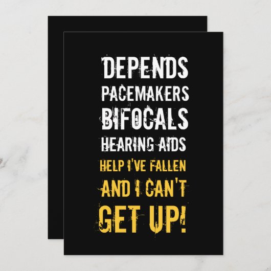 Uitnodiging van 40e verjaardag - Oude Folken (Voorkant / Achterkant)