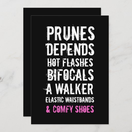 Uitnodiging van 40e verjaardag - Oude Folken (Voorkant / Achterkant)