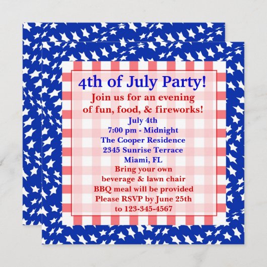 Uitnodiging van 4 juli (Voorkant / Achterkant)