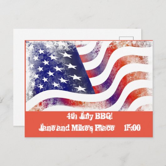 Uitnodiging van 4 juli - Aangepast bericht (Voorkant / Achterkant)