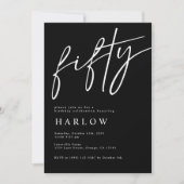 Uitnodiging van 50 zwarte en Witte verjaardag (Voorkant)