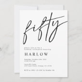 Uitnodiging van 50 zwarte en Witte verjaardag (Voorkant)