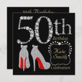 uitnodiging van 50e verjaardag (Voorkant / Achterkant)