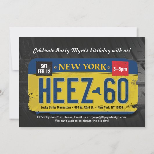 Uitnodiging van 60ste verjaardag van Male New York (Voorkant)