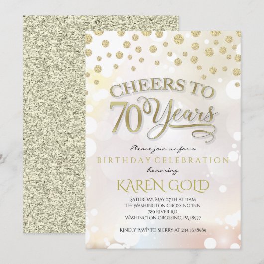 uitnodiging van 70 jaar (Voorkant / Achterkant)