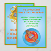 Uitnodiging van Afrikaanse American Boy Pool Birth (Voorkant / Achterkant)