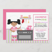 Uitnodiging van Afrikaanse Amerikaanse Baking Birt (Voorkant / Achterkant)