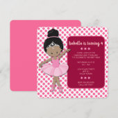 Uitnodiging van Afrikaanse Amerikaanse Ballerina B (Voorkant / Achterkant)
