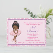 Uitnodiging van Afrikaanse Amerikaanse Ballerina B (Staand voorkant)
