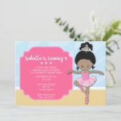 Uitnodiging van Afrikaanse Amerikaanse Ballerina B (Staand voorkant)