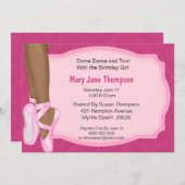 Uitnodiging van Afrikaanse Amerikaanse Ballerina B (Voorkant / Achterkant)