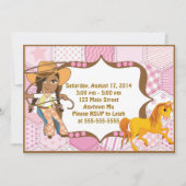 uitnodiging van Afrikaanse Amerikaanse Cowgirl (Voorkant)