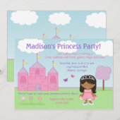 Uitnodiging van Afrikaanse Amerikaanse prinses (Voorkant / Achterkant)