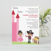 Uitnodiging van Afrikaanse Amerikaanse prinses en  (Staand voorkant)