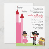 Uitnodiging van Afrikaanse Amerikaanse prinses en  (Voorkant / Achterkant)