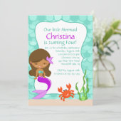 Uitnodiging van Afrikaanse Amerikaanse Zeemeermin (Staand voorkant)