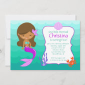 Uitnodiging van Afrikaanse Amerikaanse Zeemeermin (Voorkant)