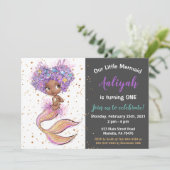 Uitnodiging van Afrikaanse Amerikaanse Zeemeermin (Staand voorkant)