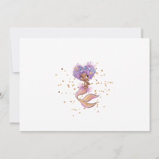 Uitnodiging van Afrikaanse Amerikaanse Zeemeermin (Achterkant)