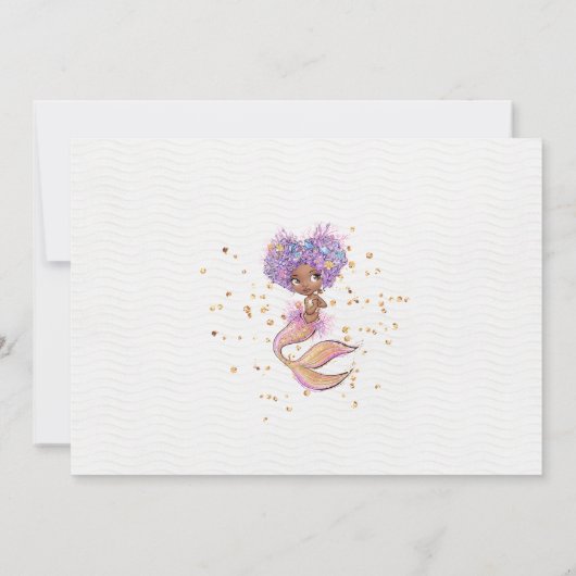 Uitnodiging van Afrikaanse Amerikaanse Zeemeermin (Achterkant)