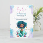 Uitnodiging van Afrikaanse Amerikaanse Zeemeermin (Staand voorkant)