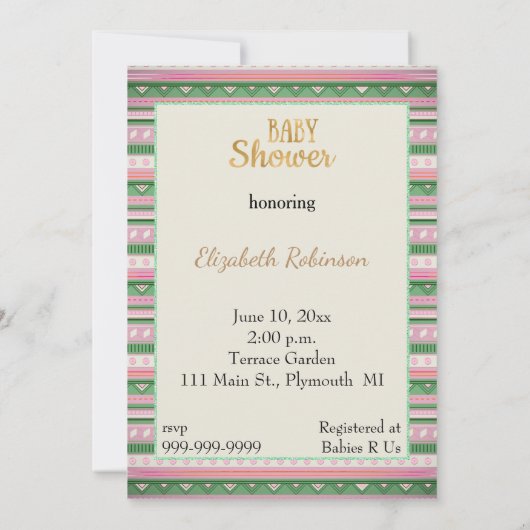 Uitnodiging van Afrikaanse Baby shower (Achterkant)