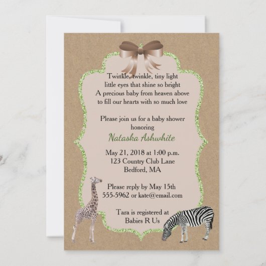 Uitnodiging van Afrikaanse Baby shower (Achterkant)