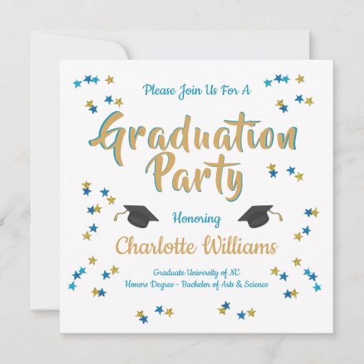 Uitnodiging van afstuderen Celebratiepartij (Voorkant)