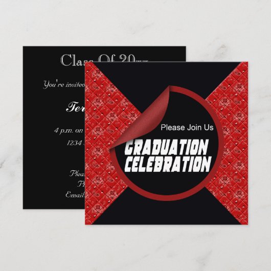 Uitnodiging van afstuderen Celebratiepartij (Voorkant / Achterkant)