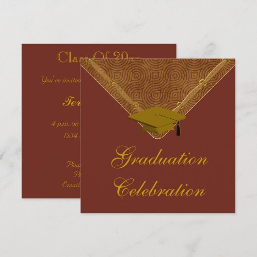 Uitnodiging van afstuderen Celebratiepartij (Voorkant / Achterkant)