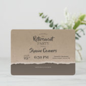 Uitnodiging van aftredingspartij Coffee Torn Edges (Staand voorkant)