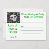 Uitnodiging van Alien Party (Achterkant)